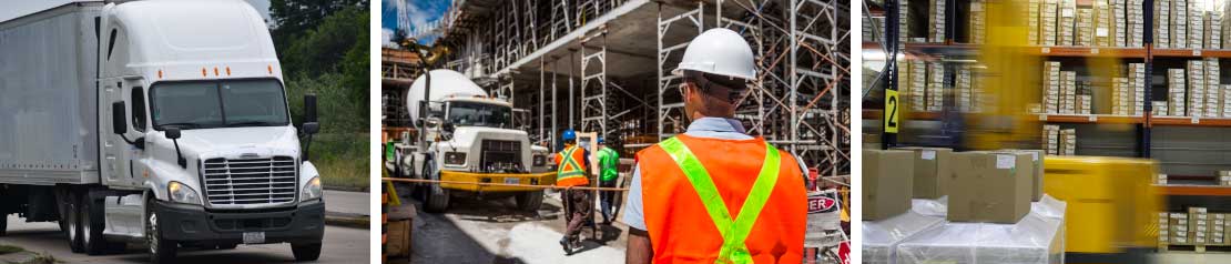 camion de livraison, chef de chantier, entrepôt de stock de commande 